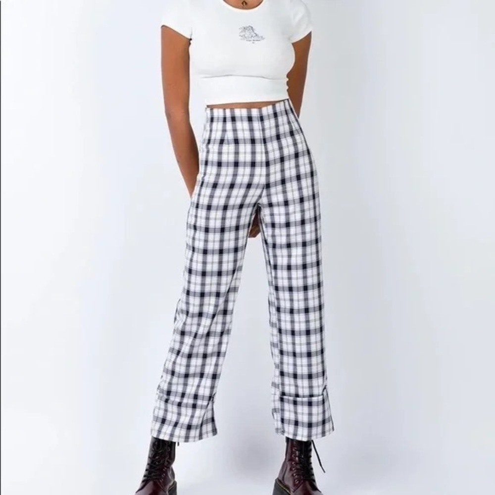 Princess Polly Plaid Straight Leg Pants